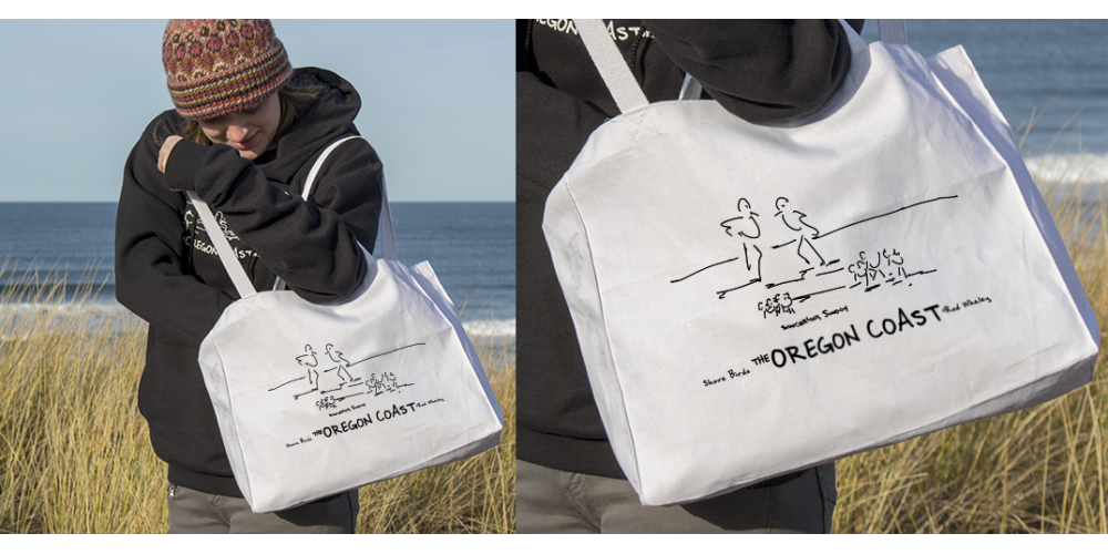 Shore Birds No.12 Canvas Tote by Rod Whaley Shore Birds No.12 Canvas Tote by Rod Whaley