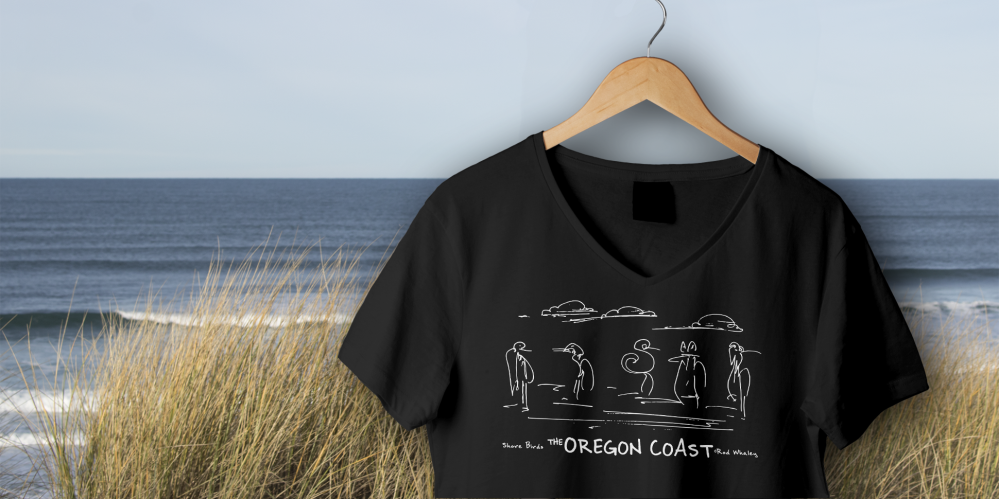 Shore Birds No.4 V-Neck Black by Rod Whaley Shore Birds No.4 V-Neck Black by Rod Whaley