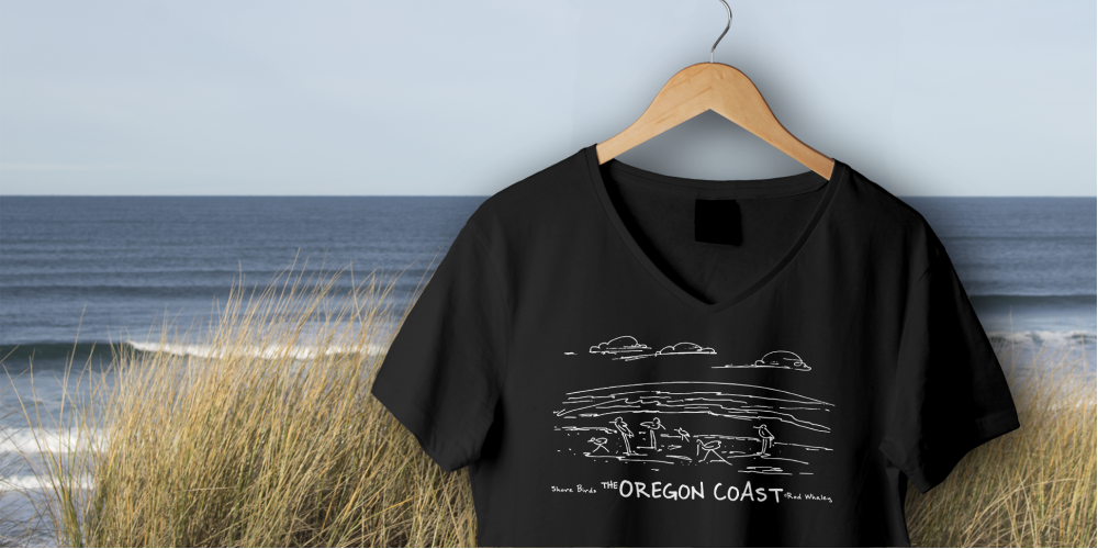 Shore Birds No.7 V-Neck Black by Rod Whaley Shore Birds No.7 V-Neck Black by Rod Whaley