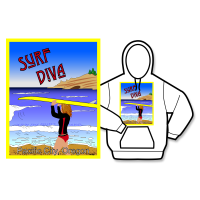 Surf Diva Poster Hoodie