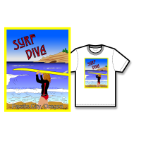 Surf Diva Poster Tee Shirt